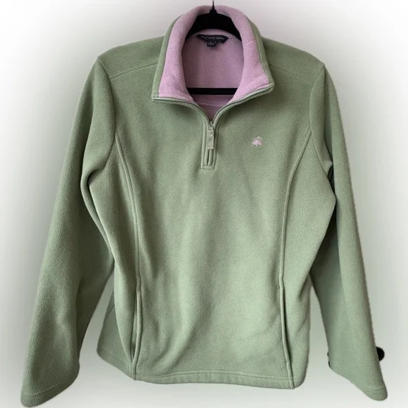 Brooks Brothers 346 Sage Green Fleece 1/4 Zip Pullover L - Picture 2 of 11